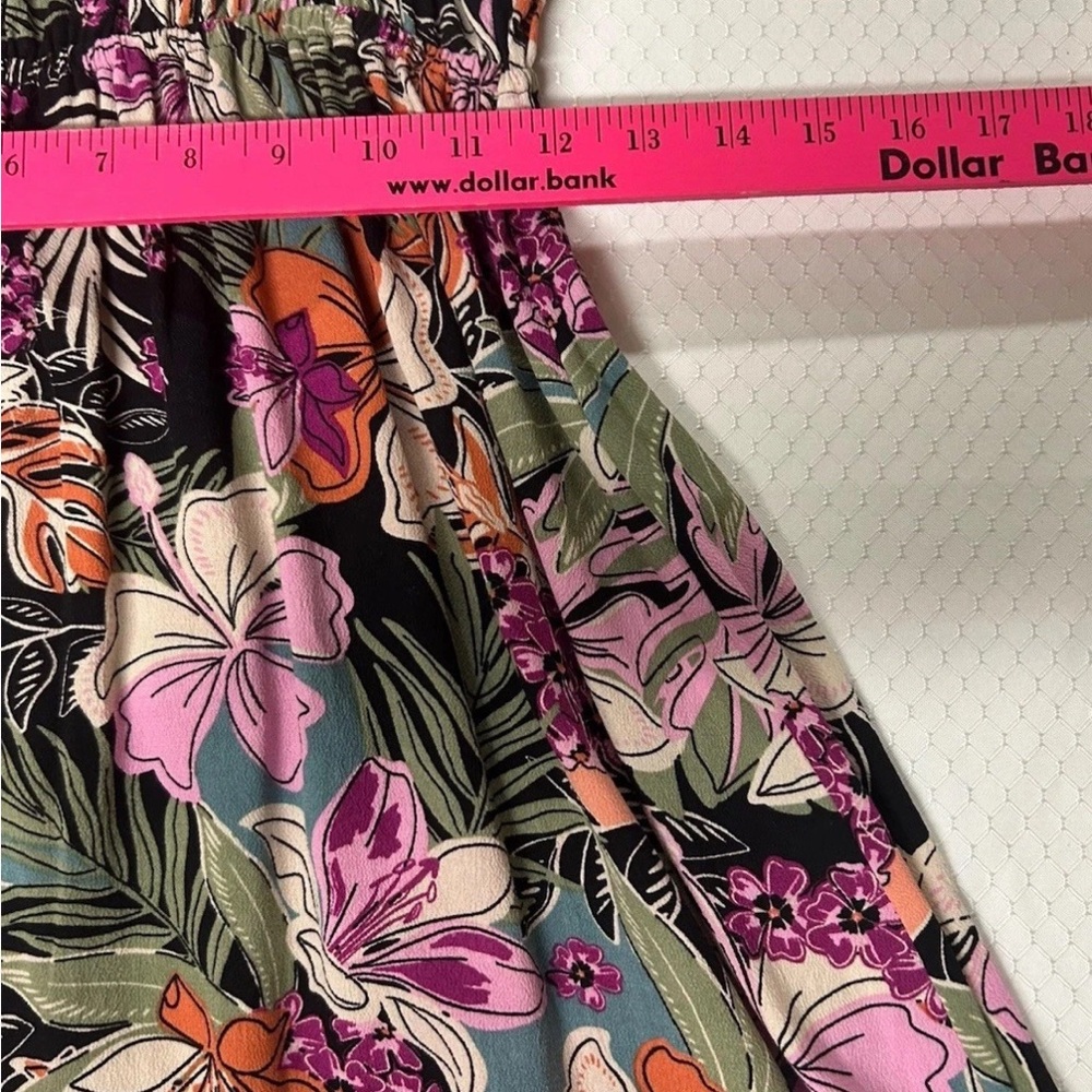 Roxy Tropical EcoVero Beachy Floral Midi Linen Spaghetti Strap Dress Size S. NWT - Picture 8 of 10